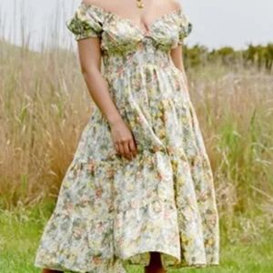 Daniel Bernstein printed floral poplin midi dress